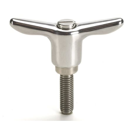 Morton Stainless Steel Adjustable Handle, T-Handle Design, M8 x 25mm External Threads, 65mm Handle Diameter STH-410SS